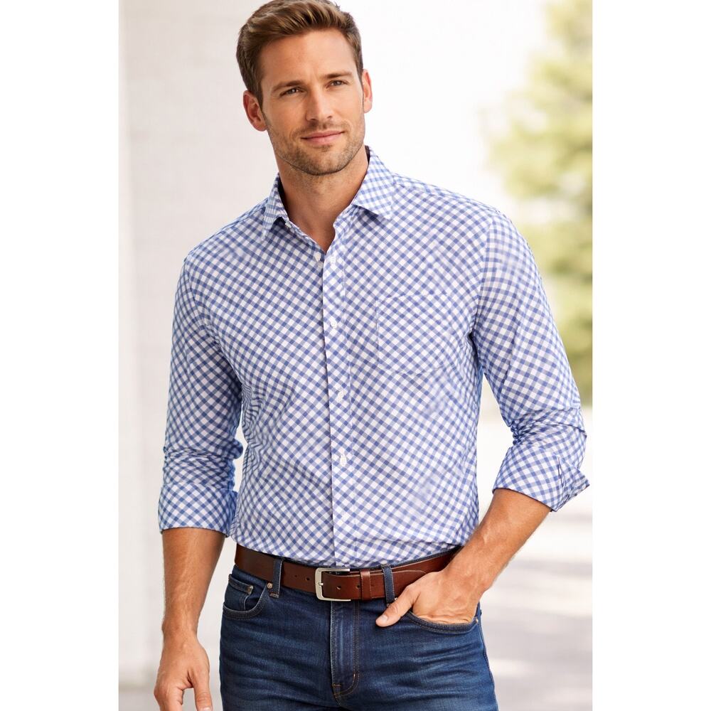 Turtleson D. Gingham Cut-Away Pacific Shirt L